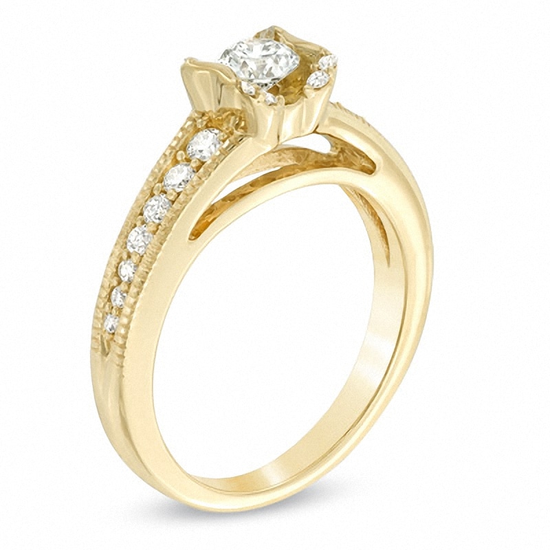 Main Image 2 of Previously Owned - 5/8 CT. T.W. Diamond Sirena™ Engagement Ring in 14K Gold