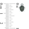 Thumbnail Image 2 of Previously Owned - 1/6 CT. T.W.  Green and White Diamond Turtle Stud Earrings in Sterling Silver