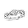 Thumbnail Image 1 of Previously Owned - 1/6 CT. T.W. Diamond Twist Bridal Set in 10K White Gold