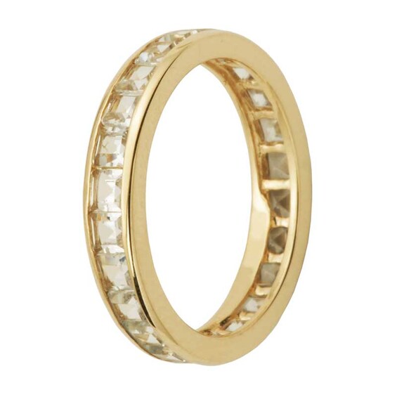 Previously Owned - Princess-Cut White Topaz Eternity Band in 10K Gold