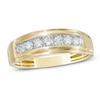 Thumbnail Image 1 of Previously Owned - 1/3 CT. T.W. Diamond Seven Stone Step Edge Anniversary Band in 10K Gold