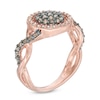 Thumbnail Image 2 of Previously Owned - 1/2 CT. T.W. Champagne and White Composite Diamond Frame Ring in 10K Rose Gold