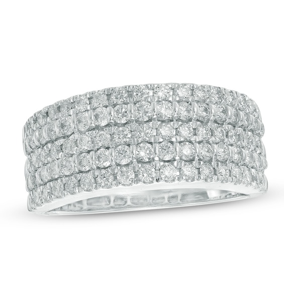 Previously Owned - 1 CT. T.w. Diamond Five Row Band in 14K White Gold (I/Si2)