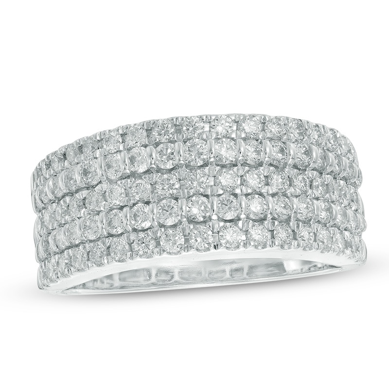 Main Image 1 of Previously Owned - 1 CT. T.W. Diamond Five Row Band in 14K White Gold (I/SI2)