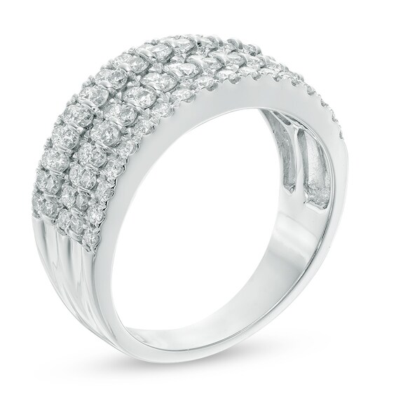Previously Owned - 1 CT. T.w. Diamond Five Row Band in 14K White Gold (I/Si2)