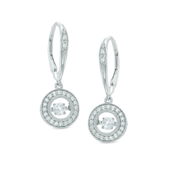 Previously Owned - 3/8 CT. T.w. Diamond Frame Drop Earrings in 10K White Gold