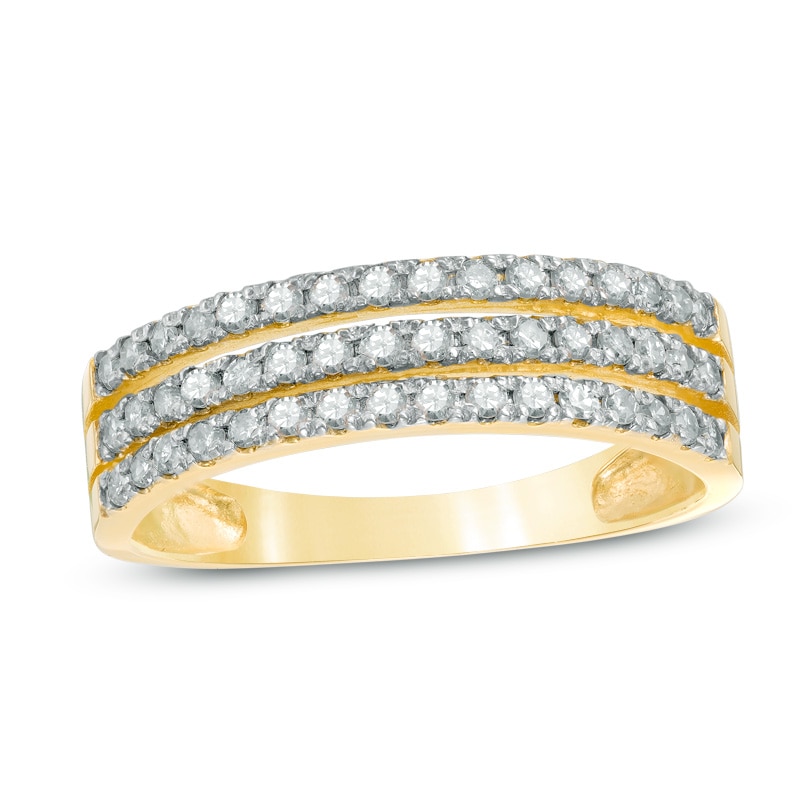 Main Image 1 of Previously Owned - 1/2 CT. T.W. Diamond Three Row Anniversary Band in 10K Gold