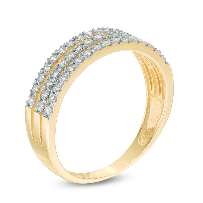 Main Image 2 of Previously Owned - 1/2 CT. T.W. Diamond Three Row Anniversary Band in 10K Gold