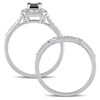 Thumbnail Image 3 of Previously Owned - 5/8 CT. T.W. Enhanced Black and White Princess-Cut Diamond Octagonal Bridal Set in 10K White Gold