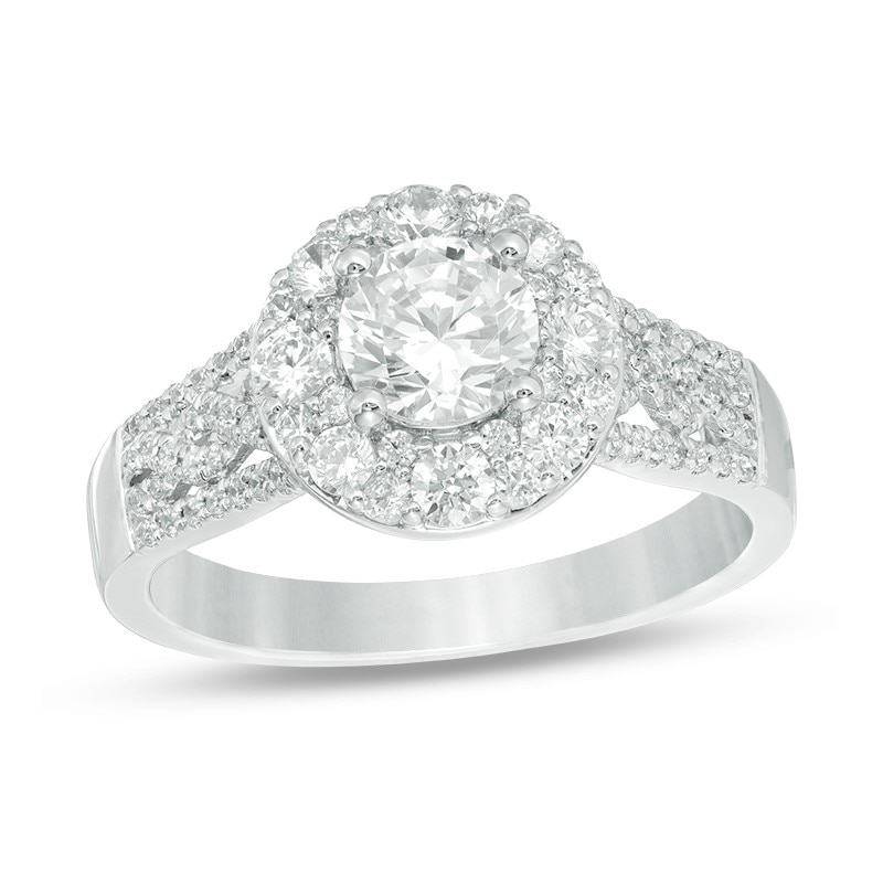 Previously Owned - Love's Destiny by Zales 1-1/2 CT. T.W. Diamond Square Engagement Ring in 14K Two-Tone Gold (I/SI2)