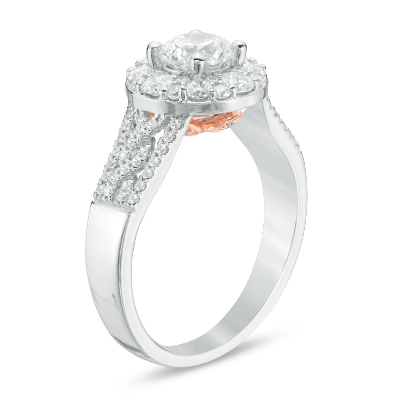 Previously Owned - Love's Destiny by Zales 1-1/2 CT. T.W. Diamond Square Engagement Ring in 14K Two-Tone Gold (I/SI2)