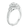 Thumbnail Image 2 of Previously Owned - Celebration Ideal 1 CT. T.W. Oval Diamond Bypass Frame Engagement Ring in 14K White Gold (I/I1)