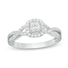 Thumbnail Image 1 of Previously Owned - 1/2 CT. T.W. Princess-Cut Diamond Frame Twist Engagement Ring in 14K White Gold