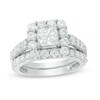 Thumbnail Image 1 of Previously Owned - Celebration Ideal 2-3/4 CT. T.W. Princess-Cut Diamond Bridal Set in 14K White Gold (I/I1)