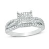 Thumbnail Image 1 of Previously Owned - 1/2 CT. T.W. Quad Princess-Cut Diamond Frame Engagement Ring in 10K White Gold