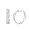 Thumbnail Image 1 of Previously Owned - 1/2 CT. T.W. Diamond Braided Hoop Earrings in 10K White Gold