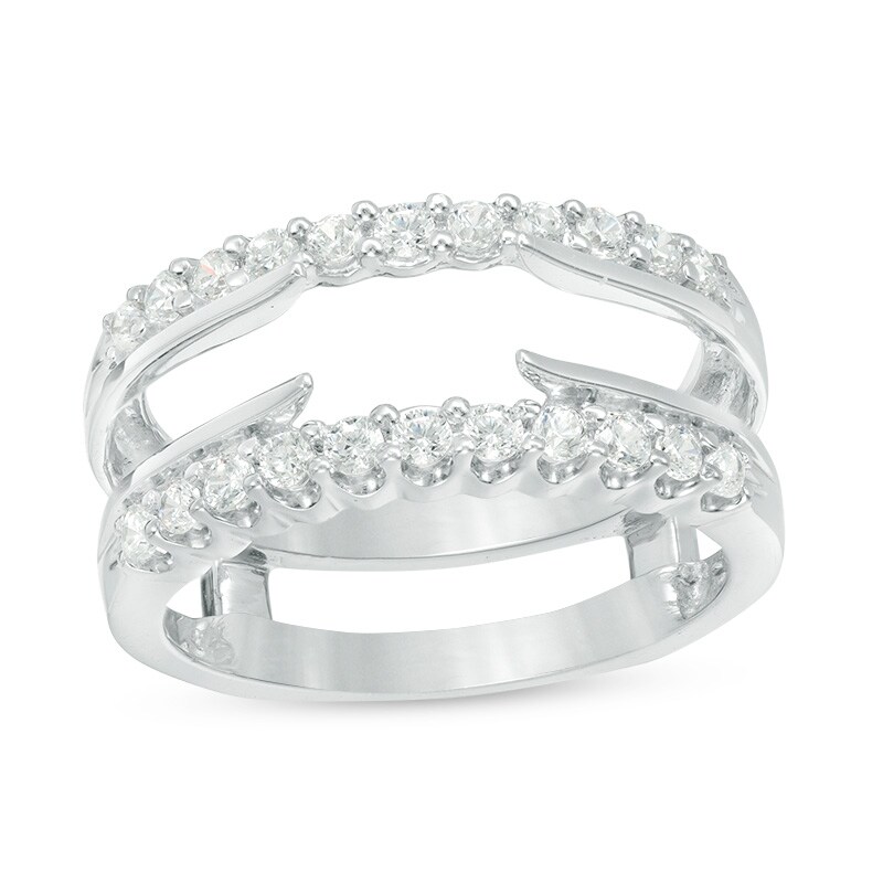 Main Image 1 of Previously Owned - 1/2 CT. T.W. Diamond Cathedral Solitaire Enhancer in 14K White Gold
