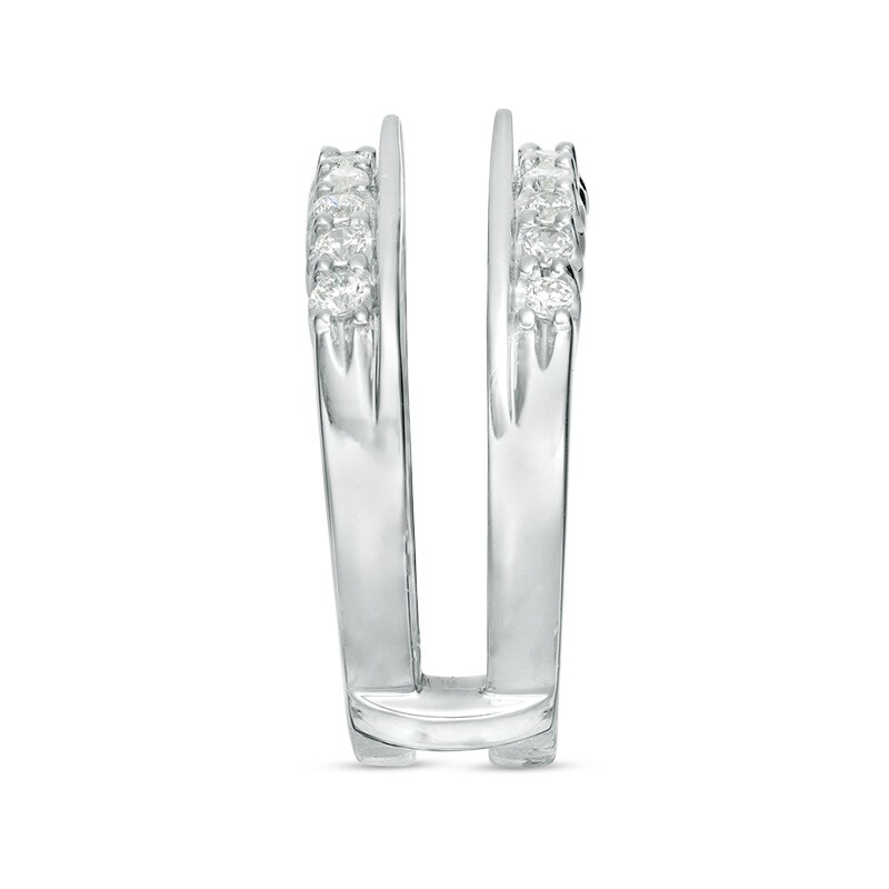 Main Image 3 of Previously Owned - 1/2 CT. T.W. Diamond Cathedral Solitaire Enhancer in 14K White Gold