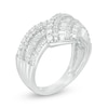 Thumbnail Image 2 of Previously Owned - 1 CT. T.W. Baguette and Round Diamond Chevron Ring in 10K White Gold