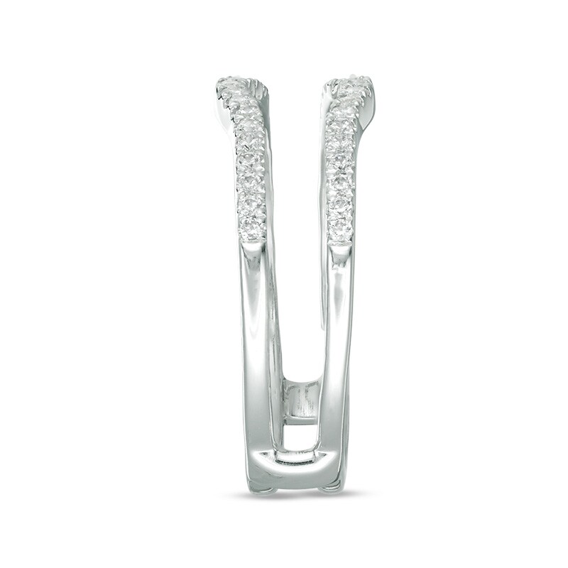 Main Image 4 of Previously Owned - 1/4 CT. T.W. Diamond Contour Ribbon Solitaire Enhancer in 14K White Gold