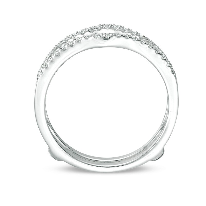 Main Image 5 of Previously Owned - 1/4 CT. T.W. Diamond Contour Ribbon Solitaire Enhancer in 14K White Gold