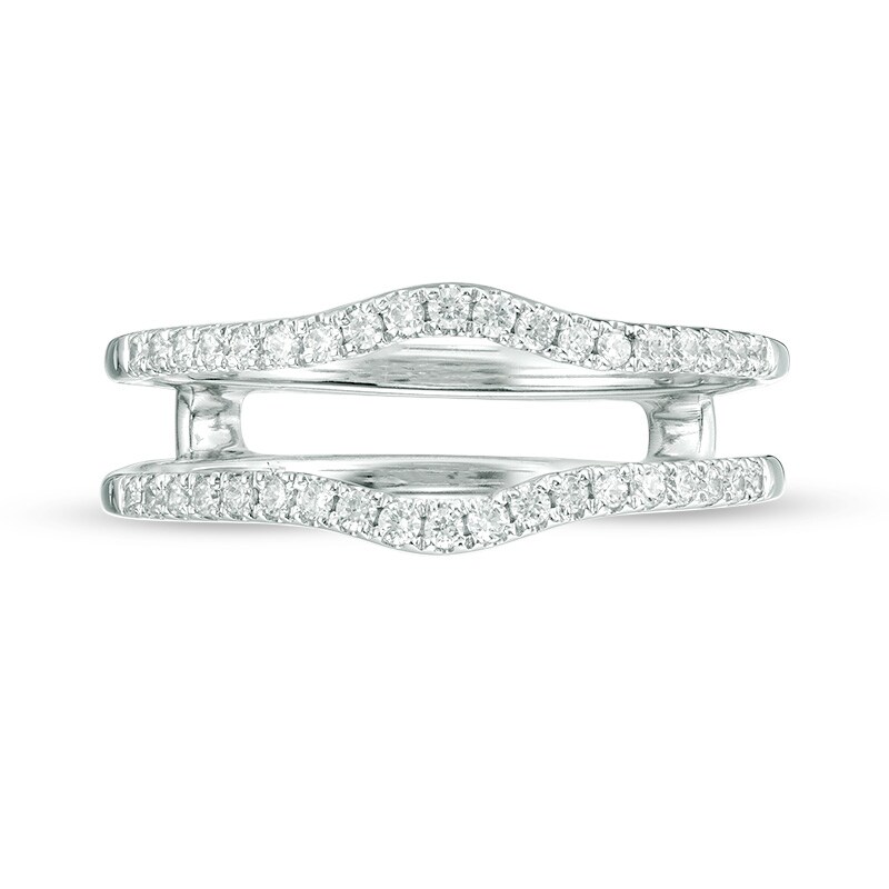 Main Image 6 of Previously Owned - 1/4 CT. T.W. Diamond Contour Ribbon Solitaire Enhancer in 14K White Gold