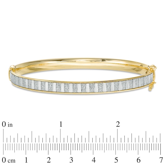 Previously Owned - Glitter Enamel Striped Bangle in 14K Gold