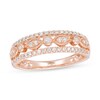 Thumbnail Image 1 of Previously Owned - 1/4 CT. T.W. Diamond Alternating Vintage-Style Anniversary Band in 10K Rose Gold