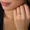 Thumbnail Image 2 of Previously Owned - 1/6 CT. T.W. Diamond and Beaded Three Piece Stackable Band Set in 10K Tri-Tone Gold