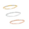 Thumbnail Image 4 of Previously Owned - 1/6 CT. T.W. Diamond and Beaded Three Piece Stackable Band Set in 10K Tri-Tone Gold