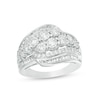 Thumbnail Image 1 of Previously Owned - 1 CT. T.W. Baguette and Round Diamond Multi-Row Bypass Ring in Sterling Silver