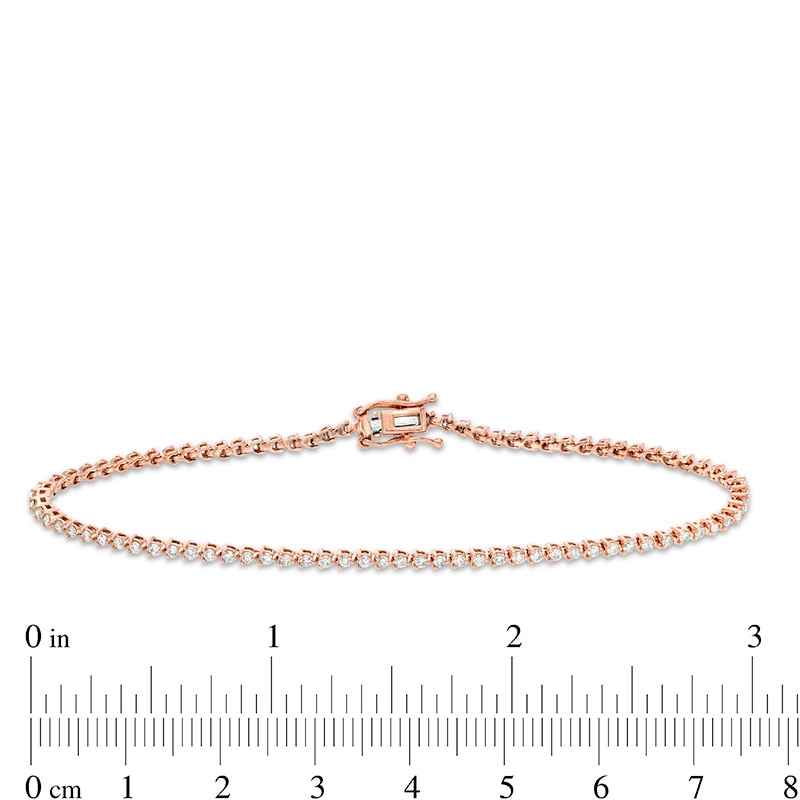 Main Image 4 of Previously Owned - 1 CT. T.W. Diamond Tennis Bracelet in 10K Rose Gold