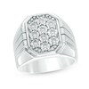 Thumbnail Image 1 of Previously Owned - 1/4 CT. T.W. Composite Diamond Signet Ring in Sterling Silver