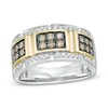 Thumbnail Image 1 of Previously Owned - 1 CT. T.W. Champagne and White Diamond Buckle Ring in 10K Two-Tone Gold