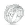 Thumbnail Image 2 of Previously Owned - 1 CT. T.W. Diamond Multi-Row Orbit Ring in 10K White Gold
