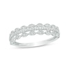 Thumbnail Image 1 of Previously Owned - 1/15 CT. T.W. Diamond Scallop-Edged Multi-Row Vintage-Style Anniversary Band in 10K White Gold