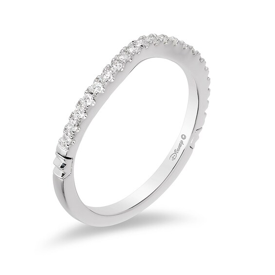 Previously Owned - Enchanted Disney Princess 1/5 CT. T.w. Diamond Contour Wedding Band in 14K White Gold
