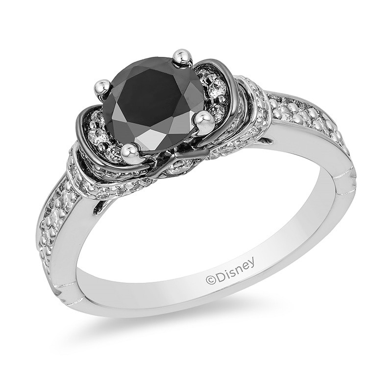 Main Image 1 of Previously Owned - Enchanted Disney Villains Evil Queen 1-1/2 CT. T.W. Black Diamond Ring in 14K White Gold