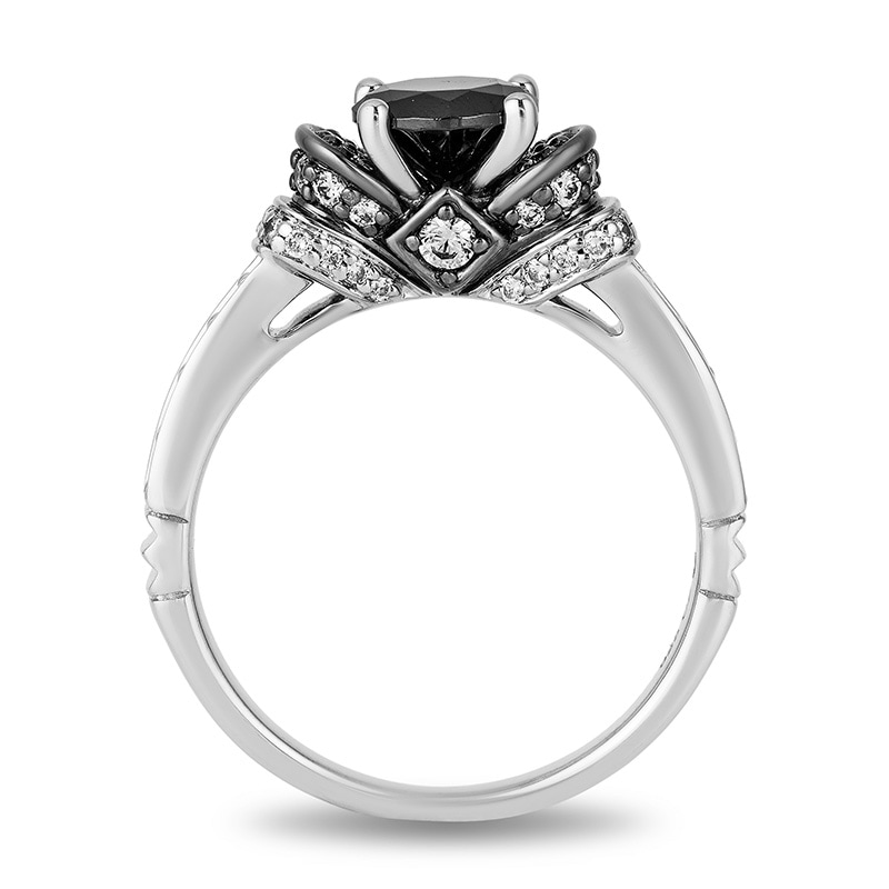 Main Image 3 of Previously Owned - Enchanted Disney Villains Evil Queen 1-1/2 CT. T.W. Black Diamond Ring in 14K White Gold
