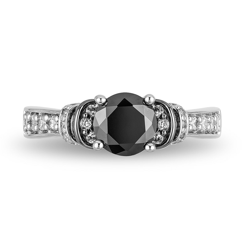 Main Image 4 of Previously Owned - Enchanted Disney Villains Evil Queen 1-1/2 CT. T.W. Black Diamond Ring in 14K White Gold
