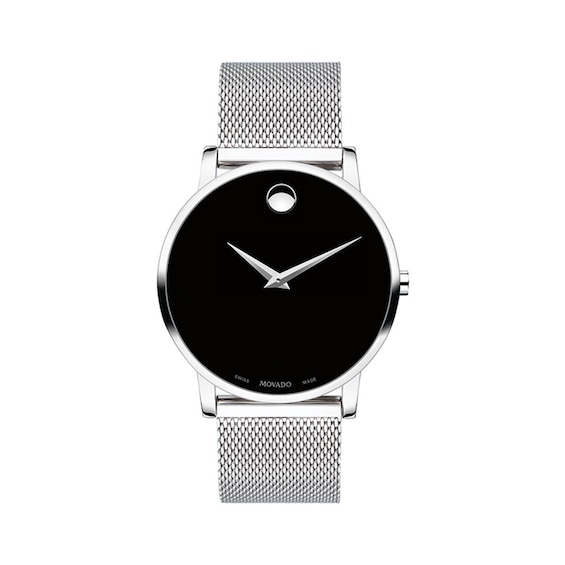 Previously Owned - Men's Movado Museum® Classic Mesh Watch with Black Dial (Model: 0607219)