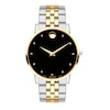 Thumbnail Image 1 of Previously Owned - Men's Movado Museum® Classic 1/20 CT. T.W. Diamond Two-Tone Watch with Black Dial (Model: 0607202)