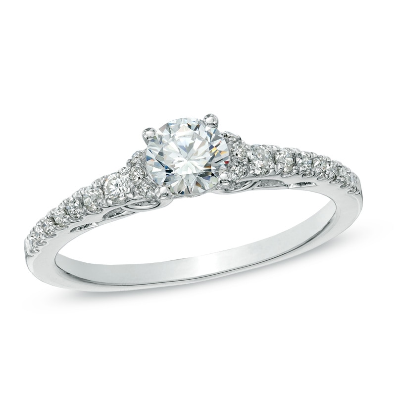 Previously Owned - Celebration Fire™ 3/4 CT. T.W. Diamond Engagement Ring in 14K White Gold (H-I/SI1-SI2)