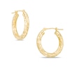 Thumbnail Image 1 of Previously Owned - Diamond-Cut Hoop Earrings in 14K Gold