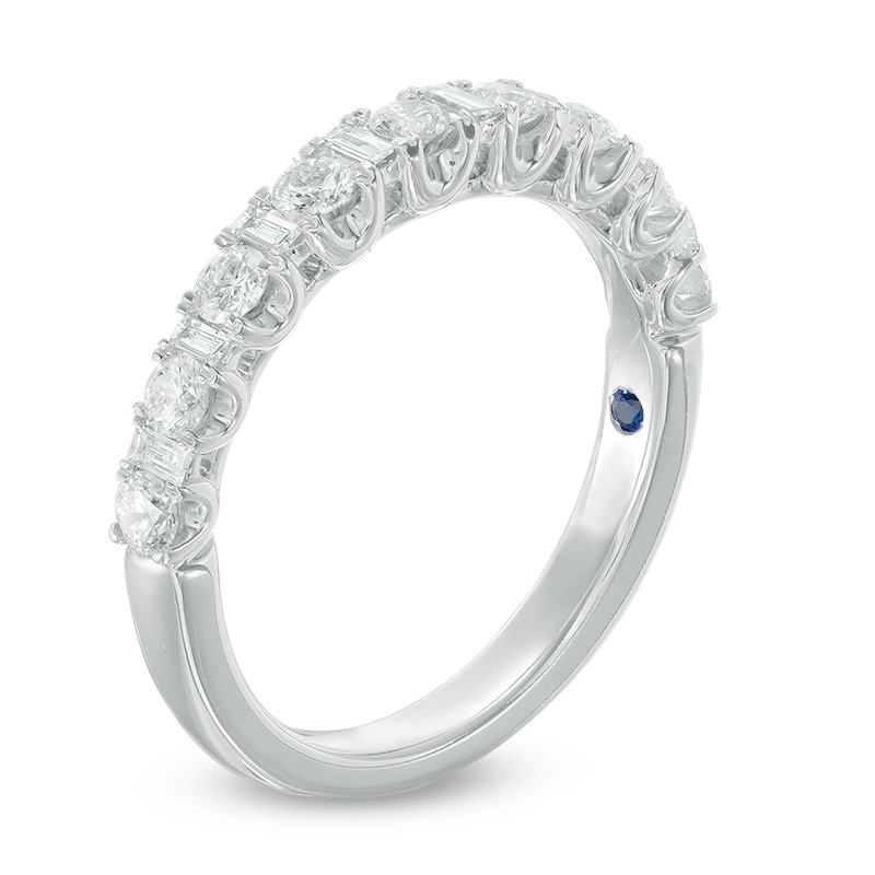 Main Image 2 of Previously Owned - Vera Wang Love Collection 5/8 CT. T.W. Baguette and Round Diamond Wedding Band in 14K White Gold