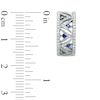 Thumbnail Image 2 of Previously Owned - Vera Wang Love Collection 1/4 CT. T.W. Diamond and Blue Sapphire Hoop Earrings in 14K White Gold