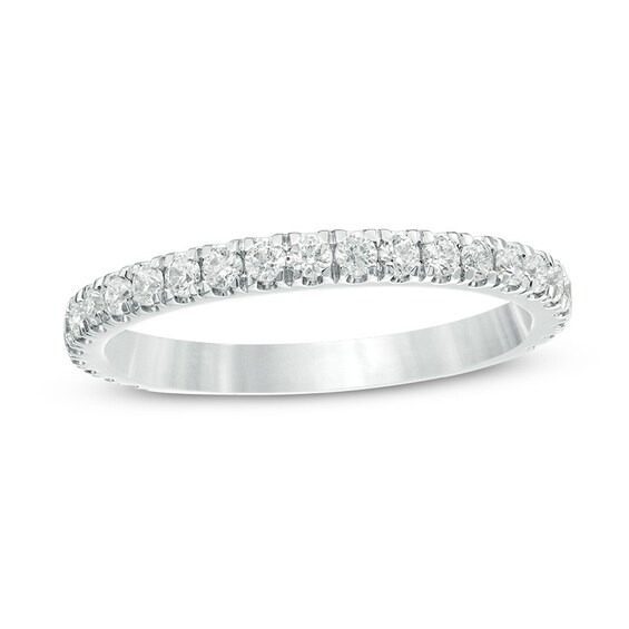 Previously Owned - YOU by Jean Doussetâ¢ 1/2 CT. T.w. Diamond Anniversary Band in 14K White Gold (I/Si2)