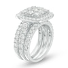 Thumbnail Image 2 of Previously Owned - 3-1/2 CT. T.W. Composite Diamond Cushion Frame Three Piece Bridal Set in 14K White Gold