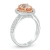 Thumbnail Image 2 of Previously Owned - Pear-Shaped Morganite and 1/2 CT. T.W. Diamond Frame Ring in 14K Two-Tone Gold