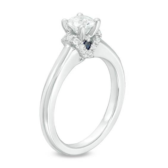 Previously Owned - Vera Wang Love Collection 5/8 CT. T.w. Diamond Solitaire Collar Engagement Ring in 14K White Gold